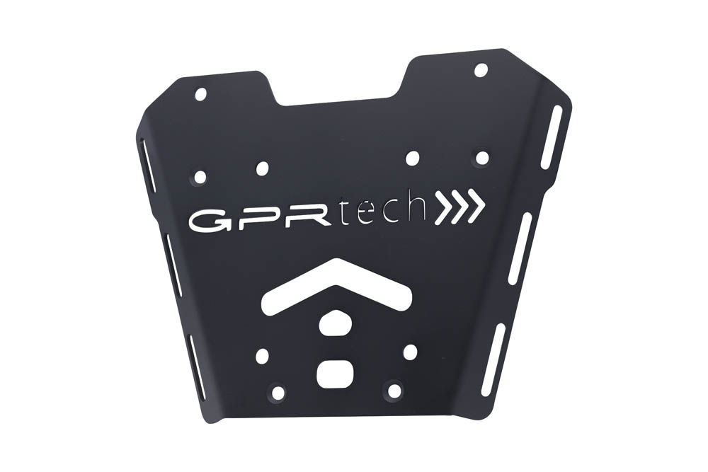 GPR TECH compatible con  Honda X-Adv 750 2017/2020 e4 Baúl Alpi-Tech en aluminio, color negro con placa específica incluida Capacidad Litros 45