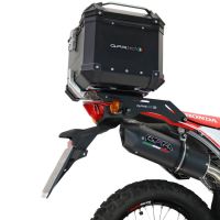 Baúl GPR TECH compatible con  Honda Crf 300 L / Rally 2021/2024 e5 Baúl Alpi-Tech en aluminio color plata, incluye portaequipajes específico de aluminio y placa especifica de acero. Capacidad Litros 26