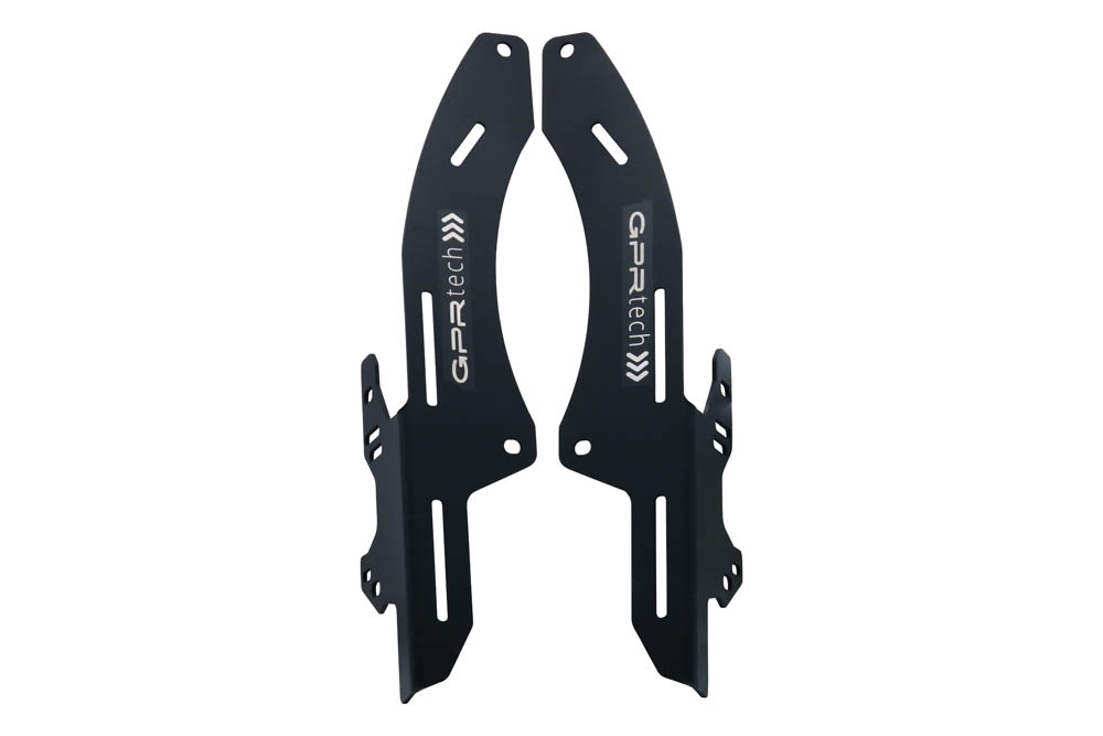 Baúl GPR TECH compatible con  Honda Crf 300 L / Rally 2021/2024 e5 Baúl Alpi-Tech en aluminio color plata, incluye portaequipajes específico de aluminio y placa especifica de acero. Capacidad Litros 26