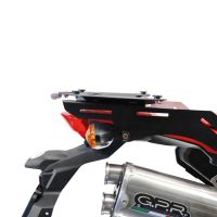 Baúl GPR TECH compatible con  Honda Crf 300 L / Rally 2021/2024 e5 Baúl Alpi-Tech en aluminio color plata, incluye portaequipajes específico de aluminio y placa especifica de acero. Capacidad Litros 26