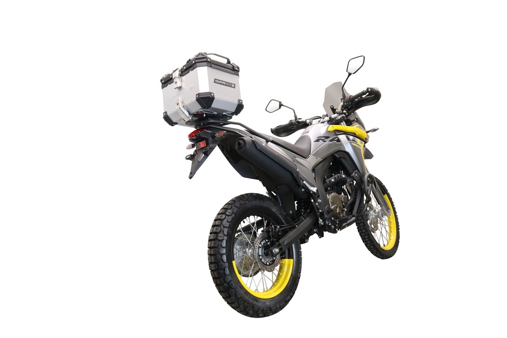 Baúl GPR TECH compatible con  Voge 300Rally 2022/2024 e5 Baúl Alpi-Tech en aluminio color plata con placa específica incluida Capacidad Litros 26