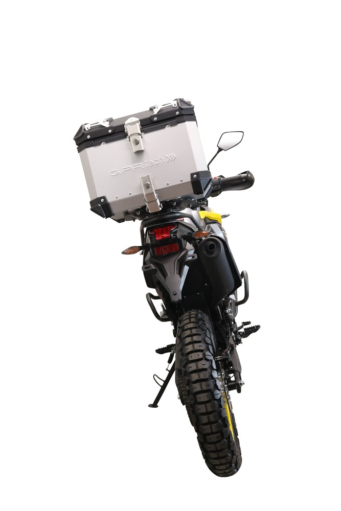 Baúl GPR TECH compatible con  Voge 300Rally 2022/2024 e5 Baúl Alpi-Tech en aluminio color plata con placa específica incluida Capacidad Litros 35