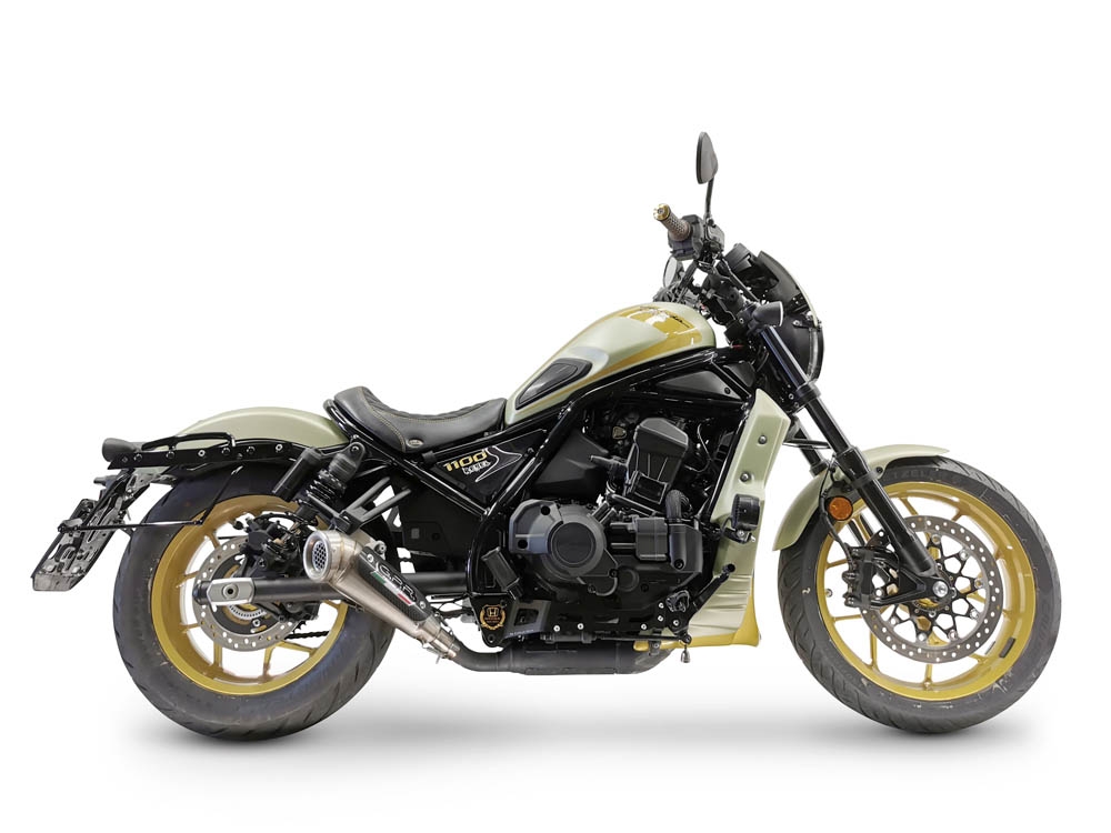 GPR escape compatible con  Honda Cmx 1100 Rebel 2021-2024, Powercone Evo, Escape legal, homologado, silenciador con db killer desmontable y tubo de conexión específico 