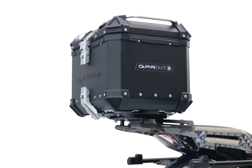 Baúl GPR TECH compatible con  Zontes 350 T1 ADV 2022/2024 e5 Baúl Alpi-Tech en aluminio, color negro con placa específica incluida Capacidad Litros 45