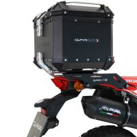 Baúl GPR TECH compatible con  Honda Crf 300 L / Rally 2021/2024 e5 Baúl Alpi-Tech en aluminio color plata, incluye portaequipajes específico de aluminio y placa especifica de acero. Capacidad Litros 26
