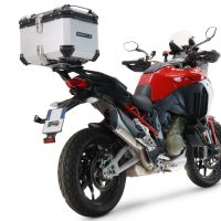 GPR TECH compatible con  Ducati Multistrada V4 / V4S / V4S Sport 1100 2021/2024 Baúl Alpi-Tech en aluminio color plata con placa específica incluida Capacidad Litros 45