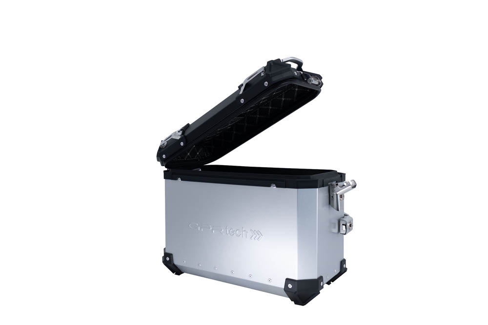 GPR TECH Par de maletas laterales en aluminio sin rack específico, color plata Capacidad 38 LT. + 38 LT. Capacidad 38 LT. + 38 LT.