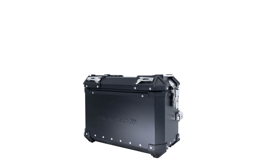 GPR TECH Par de maletas laterales en aluminio sin rack específico, color negro  Capacidad 38 LT. + 38 LT. Capacidad 38 LT. + 38 LT.