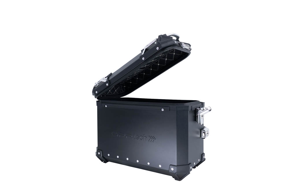 GPR TECH Par de maletas laterales en aluminio sin rack específico, color negro  Capacidad 38 LT. + 38 LT. Capacidad 38 LT. + 38 LT.