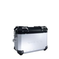 GPR TECH compatible con  Bmw R 1200 Gs 2013/2016 Par de maletas laterales en aluminio con lado derecho contorneado, color plata con portaequipajes específico Capacidad 38 LT. + 32 LT.