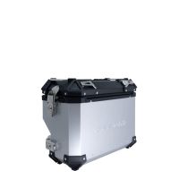 GPR TECH compatible con  Bmw R 1200 Gs 2013/2016 Par de maletas laterales en aluminio con lado derecho contorneado, color plata con portaequipajes específico Capacidad 38 LT. + 32 LT.