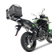 GPR TECH compatible con  Kawasaki Versys 650 2021/2022 e5 Baúl Alpi-Tech en aluminio, color negro con placa específica incluida Capacidad Litros 35