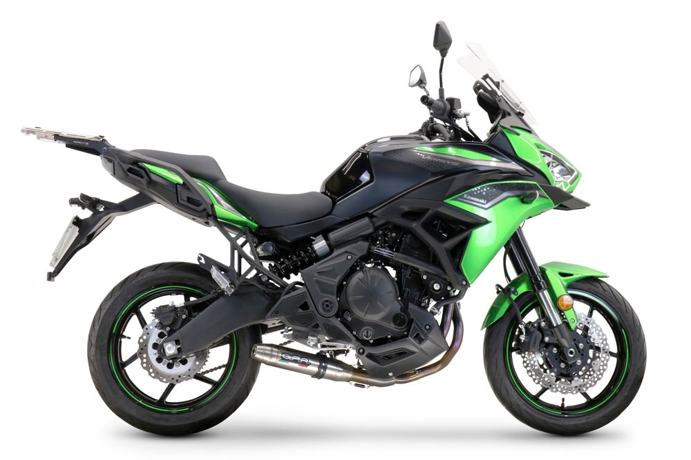 GPR escape compatible con  Kawasaki Versys 650 2017-2020, Deeptone Inox, Escape completo racing, incluyendo colector y db killer desmontable, sin homologación 