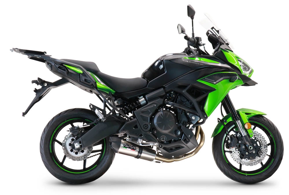 Escape compatible con Kawasaki Versys 650 2021-2022, Gpe Ann. Titanium, Escape completo, no legal para países de la UE, con db killer extraíble 