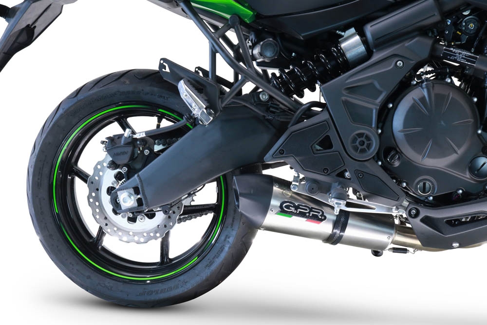 Escape compatible con Kawasaki Versys 650 2021-2022, Gpe Ann. Titanium, Escape completo, no legal para países de la UE, con db killer extraíble 