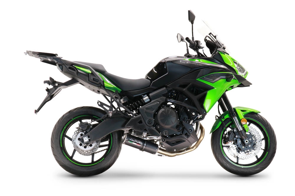 GPR escape compatible con  Kawasaki Versys 650 2021-2022, M3 Black Titanium, Escape completo racing, incluyendo colector y db killer desmontable, sin homologación 