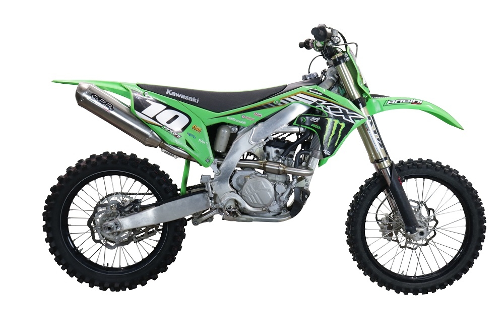 Escape compatible con Kawasaki KX 250 F 2021-2023, Pentacross FULL Titanium, Escape racing, silenciador con tubo de conexión específica y db killer extraíble 