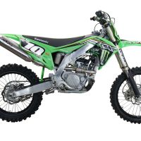 Escape compatible con Kawasaki KX 250 F 2021-2023, Pentacross FULL Titanium, Escape racing, silenciador con tubo de conexión específica y db killer extraíble 