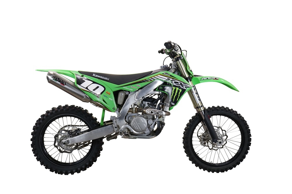 Escape compatible con Kawasaki KX 250 X 2021-2022, Pentacross Inox, Escape racing, silenciador con tubo de conexión específica y db killer extraíble 