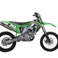 Escape compatible con Kawasaki KX 250 X 2021-2022, Pentacross Inox, Escape racing, silenciador con tubo de conexión específica y db killer extraíble 