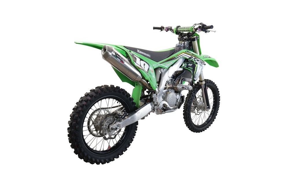 Escape compatible con Kawasaki KX 250 X 2021-2022, Pentacross Inox, Escape racing, silenciador con tubo de conexión específica y db killer extraíble 