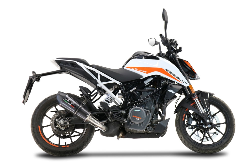 Escape compatible con Ktm Duke 250 2021-2023, GP Evo4 Poppy, Escape legal, homologado, silenciador con db killer desmontable y tubo de conexión específico 