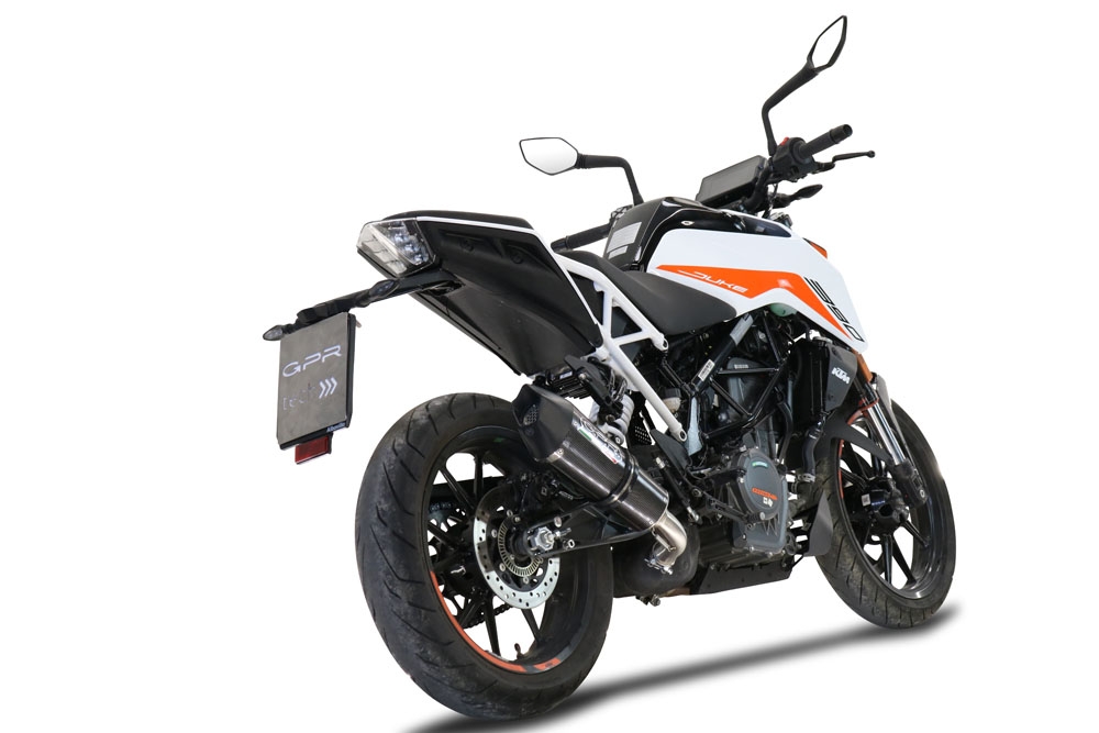 Escape compatible con Ktm Duke 250 2021-2023, GP Evo4 Poppy, Escape legal, homologado, silenciador con db killer desmontable y tubo de conexión específico 