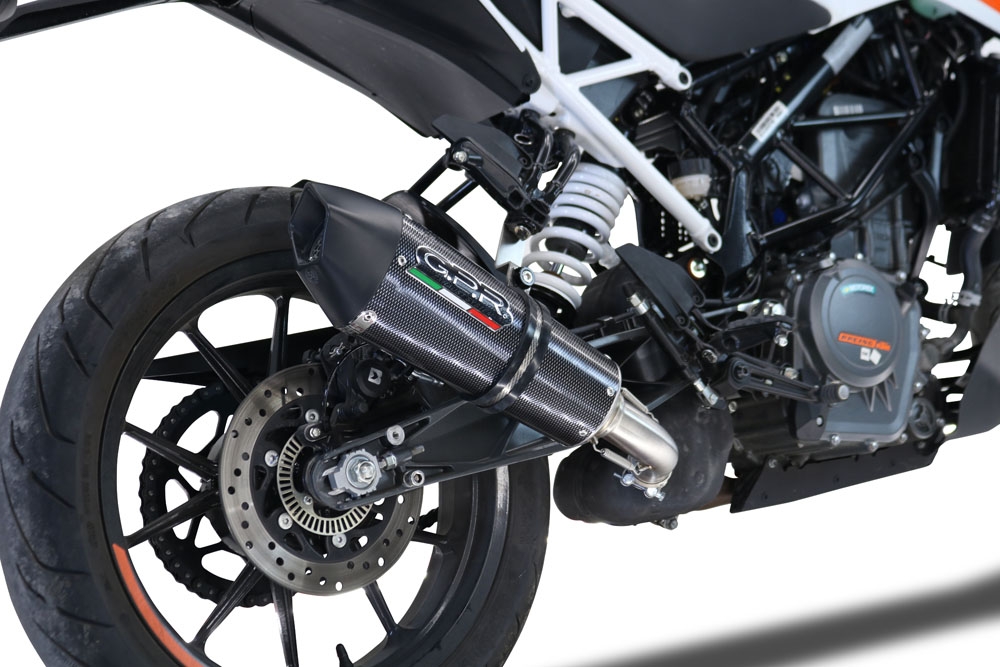 Escape compatible con Ktm Duke 250 2021-2023, GP Evo4 Poppy, Escape legal, homologado, silenciador con db killer desmontable y tubo de conexión específico 