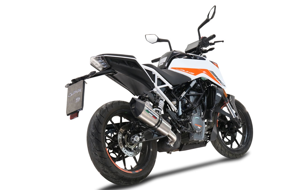 Escape compatible con Ktm Duke 250 2021-2023, GP Evo4 Titanium, Escape legal, homologado, silenciador con db killer desmontable y tubo de conexión específico 