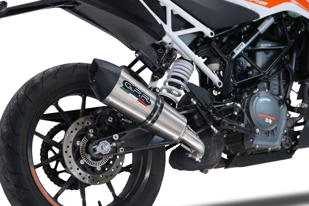Escape compatible con Ktm Duke 250 2021-2023, GP Evo4 Titanium, Escape legal, homologado, silenciador con db killer desmontable y tubo de conexión específico 