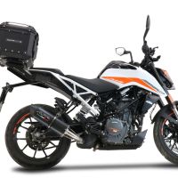 Baúl GPR TECH compatible con  Ktm Duke 125 2017/2020 e4 Baúl Alpi-Tech en aluminio color plata, incluye portaequipajes específico de aluminio y placa especifica de acero. Capacidad Litros 26