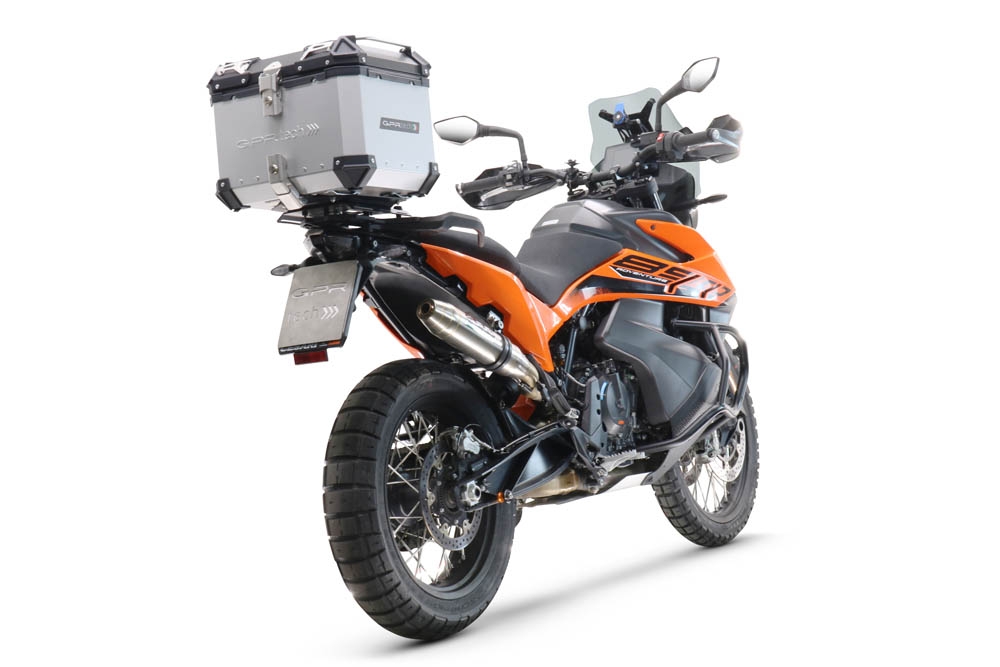 Baúl GPR TECH compatible con  Husqvarna Norden 901 2022/2024 e5 Baúl Alpi-Tech en aluminio color plata con placa específica incluida Capacidad Litros 45