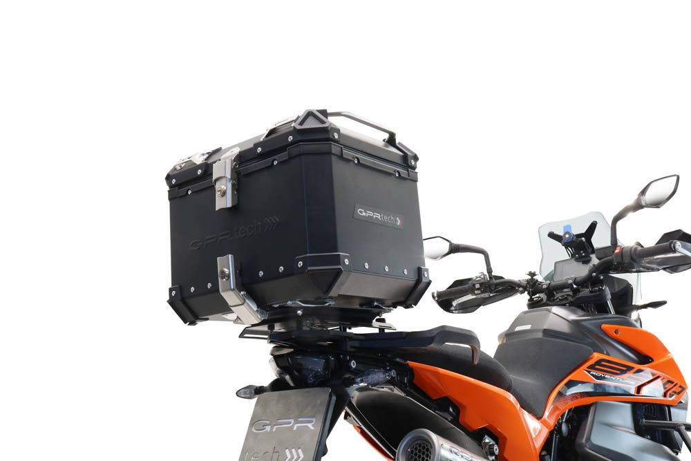 Baúl GPR TECH compatible con  Ktm Adventure 790 2018/2020 e4 Baúl Alpi-Tech en aluminio, color negro con placa específica incluida Capacidad Litros 35