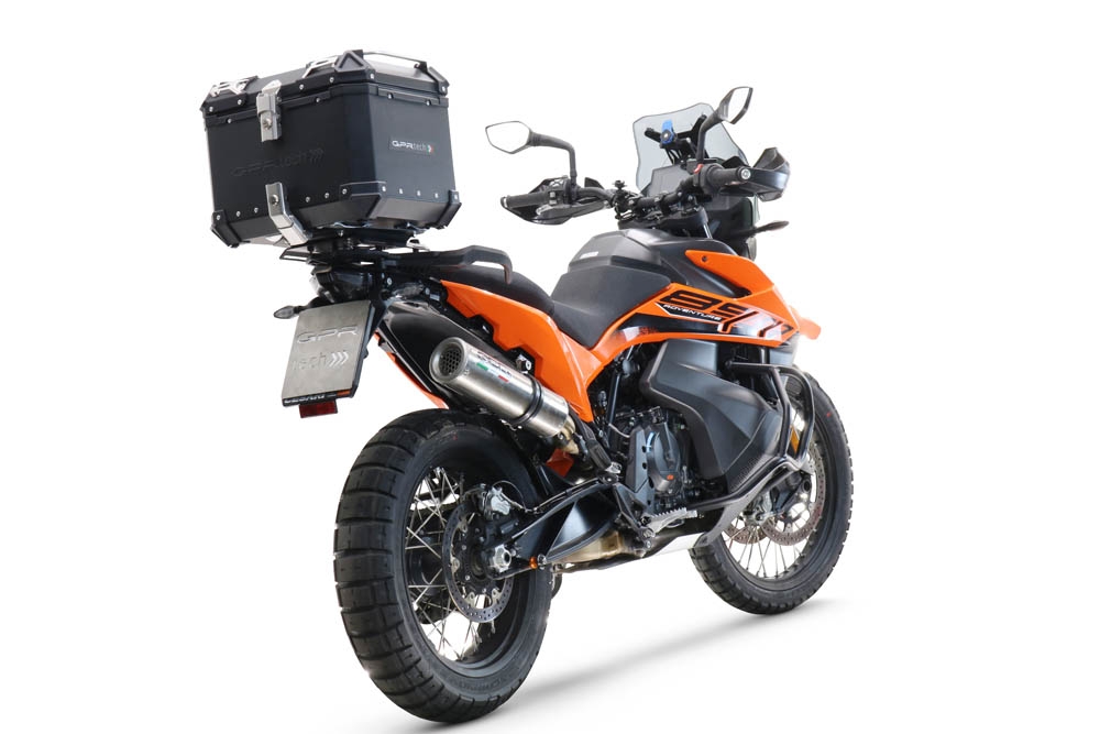 Baúl GPR TECH compatible con  Ktm Adventure 790 2018/2020 e4 Baúl Alpi-Tech en aluminio, color negro con placa específica incluida Capacidad Litros 35