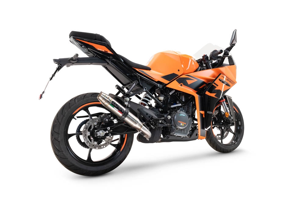 Escape compatible con Ktm Rc 390 2022-2024, Deeptone Inox, Escape legal, homologado, silenciador con db killer desmontable y tubo de conexión específico 