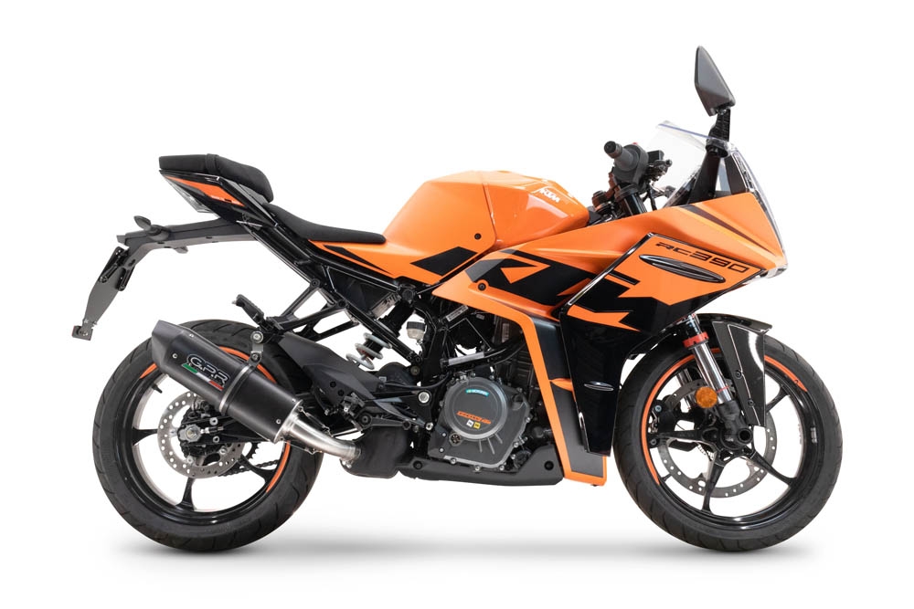Escape compatible con Ktm Rc 125 2021-2024, Furore Evo4 Nero, Escape legal, homologado, silenciador con db killer desmontable y tubo de conexión específico 