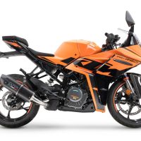 Escape compatible con Ktm Rc 125 2021-2024, Furore Evo4 Nero, Escape legal, homologado, silenciador con db killer desmontable y tubo de conexión específico 