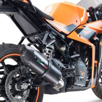 Escape compatible con Ktm Rc 125 2021-2024, Furore Evo4 Nero, Escape legal, homologado, silenciador con db killer desmontable y tubo de conexión específico 