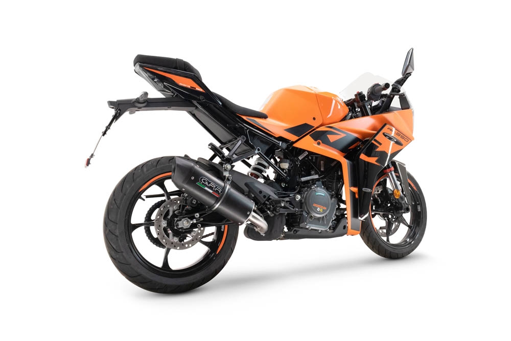 Escape compatible con Ktm Rc 125 2021-2024, Furore Evo4 Nero, Escape legal, homologado, silenciador con db killer desmontable y tubo de conexión específico 