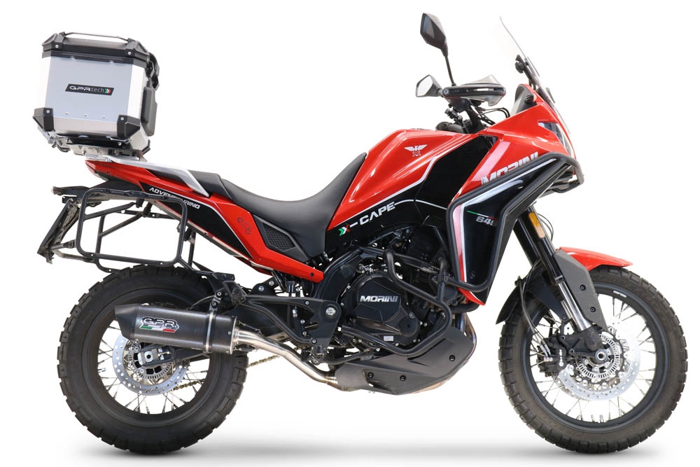GPR TECH compatible con  Moto Morini X-CAPE 650 2021/2024 e5 Baúl Alpi-Tech en aluminio color plata con placa específica incluida Capacidad Litros 45
