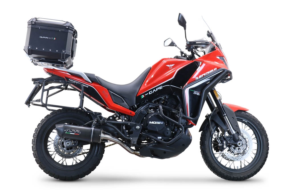 GPR TECH compatible con  Moto Morini X-CAPE 650 2021/2024 e5 Baúl Alpi-Tech en aluminio, color negro con placa específica incluida Capacidad Litros 45