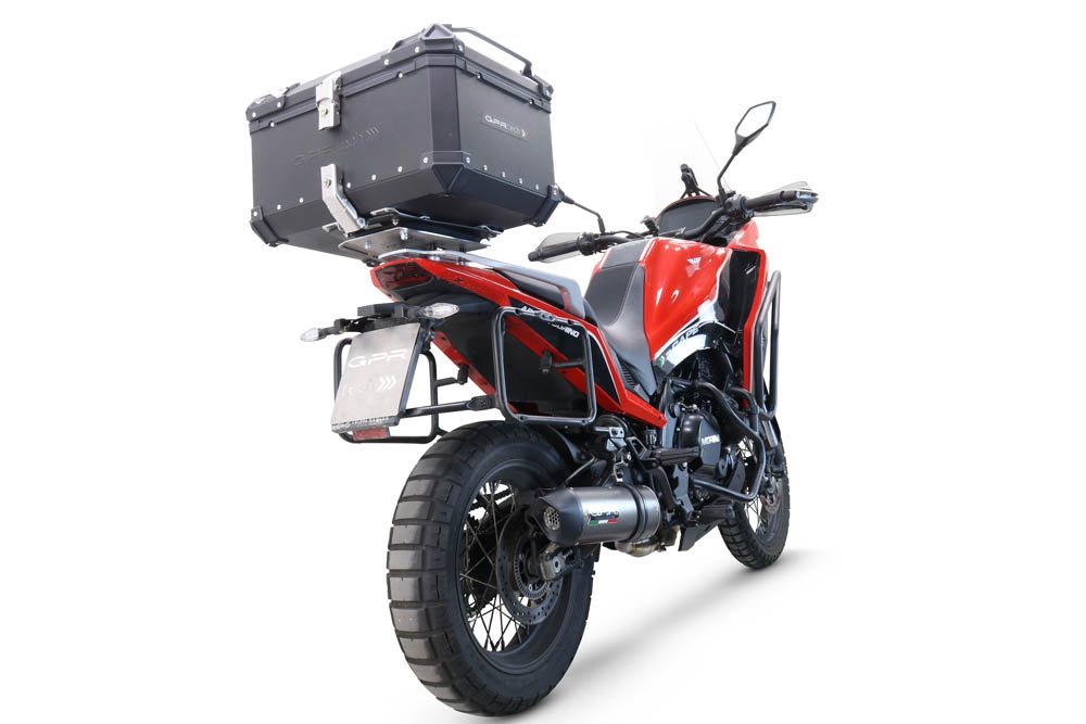 GPR TECH compatible con  Moto Morini X-CAPE 650 2021/2024 e5 Baúl Alpi-Tech en aluminio, color negro con placa específica incluida Capacidad Litros 45