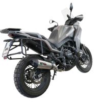 Escape compatible con Moto Morini X-CAPE 650 2021-2024, Gpe Ann. titanium, Sistema de escape medio lleno, incluido db killer extraíble y tubo de conexión 