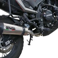 Escape compatible con Moto Morini X-CAPE 650 2021-2024, Gpe Ann. titanium, Sistema de escape medio lleno, incluido db killer extraíble y tubo de conexión 