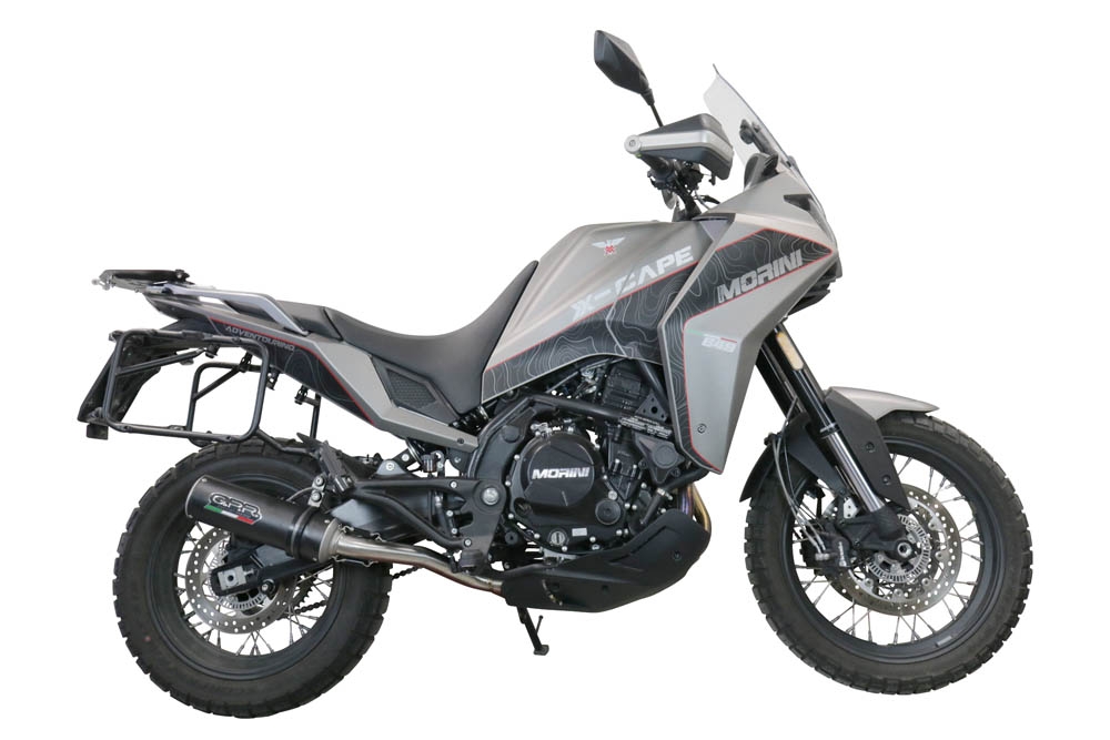 GPR escape compatible con  Moto Morini X-CAPE 650 2021-2024, M3 Black Titanium, Escape semi-completo homologado, con db killer extraible y catalizador 