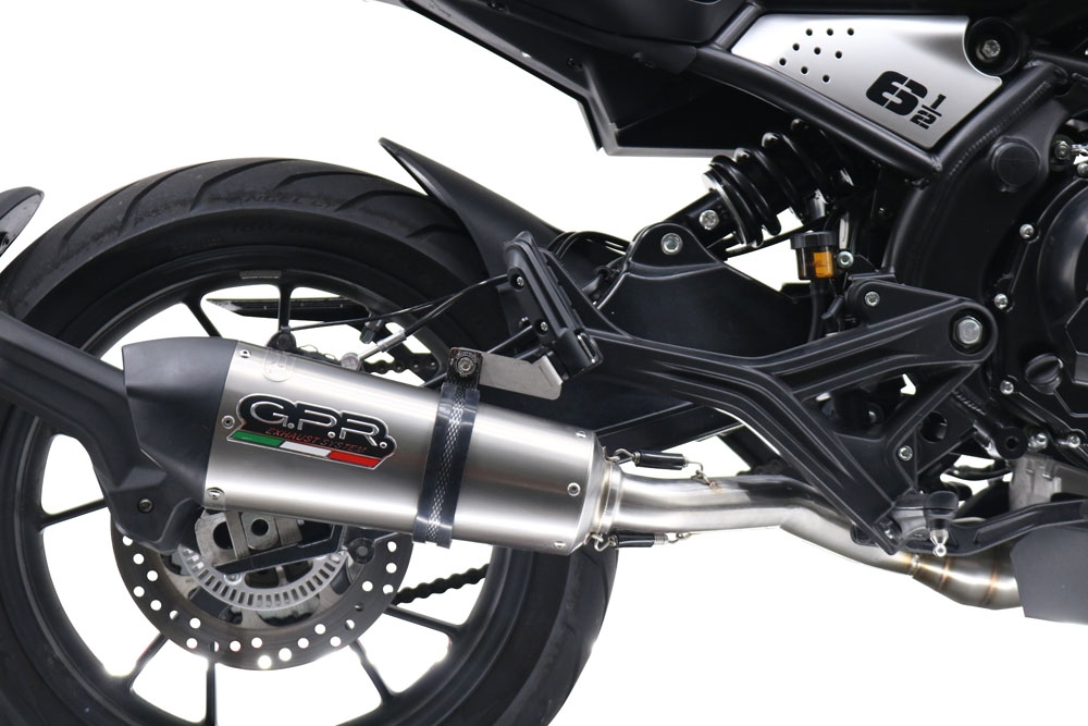 Escape compatible con Moto Morini Seiemmezzo Str 2022-2024, Gpe Ann. titanium, Sistema de escape medio lleno, incluido db killer extraíble y tubo de conexión 