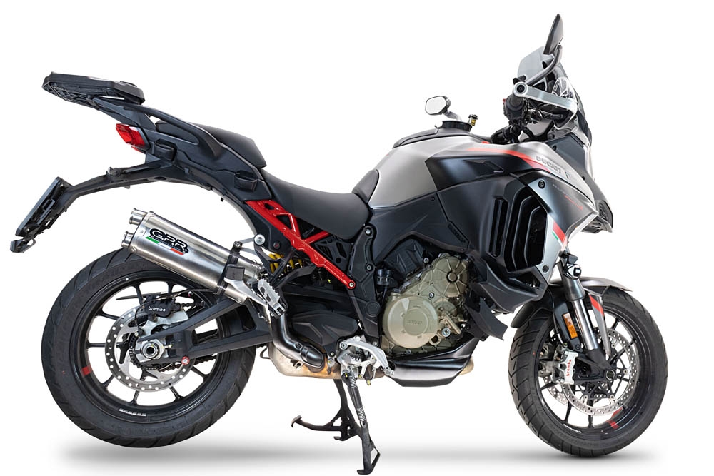 Escape compatible con Ducati Multistrada V4 Rally 2023-2024, Dual Inox, Escape legal, homologado, silenciador con db killer desmontable y tubo de conexión específico 