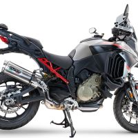Escape compatible con Ducati Multistrada V4 Rally 2023-2024, Dual Inox, Escape legal, homologado, silenciador con db killer desmontable y tubo de conexión específico 