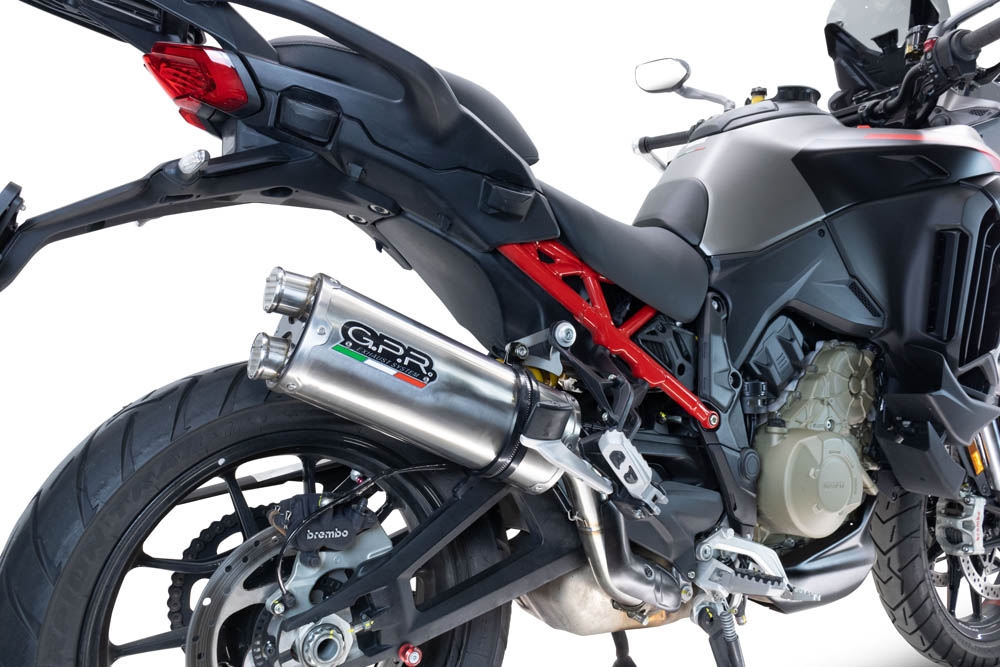 Escape compatible con Ducati Multistrada V4 Rally 2023-2024, Dual Inox, Escape legal, homologado, silenciador con db killer desmontable y tubo de conexión específico 