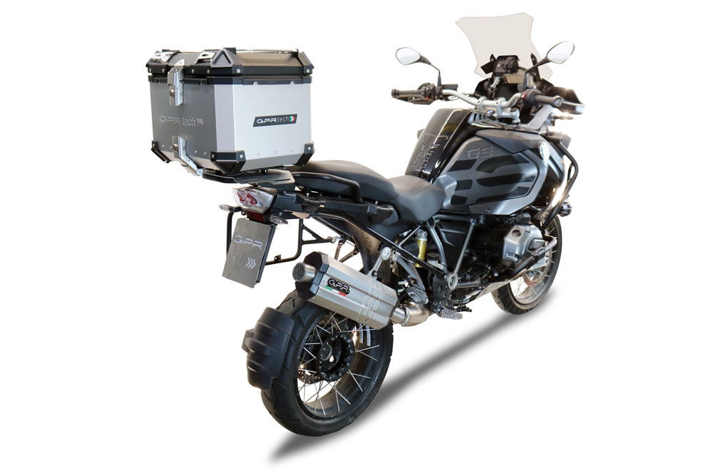 Baúl GPR TECH compatible con  Bmw R 1250 Gs Adventure 2021/2024 e5 Baúl Alpi-Tech en aluminio color plata con placa específica incluida Capacidad Litros 45